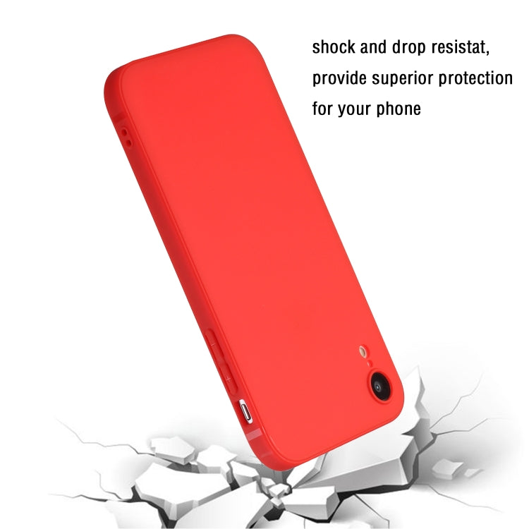 For iPhone XR Straight Edge Solid Color TPU Shockproof Case