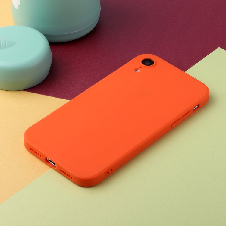For iPhone XR Straight Edge Solid Color TPU Shockproof Case