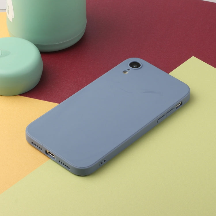 For iPhone XR Straight Edge Solid Color TPU Shockproof Case