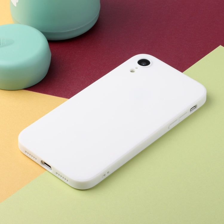 For iPhone XR Straight Edge Solid Color TPU Shockproof Case