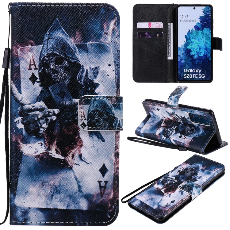 For Samsung Galaxy S20 FE Painted Pattern Horizontal Flip Leather Case, with Wallet & Holder & Card Slots & Lanyard
