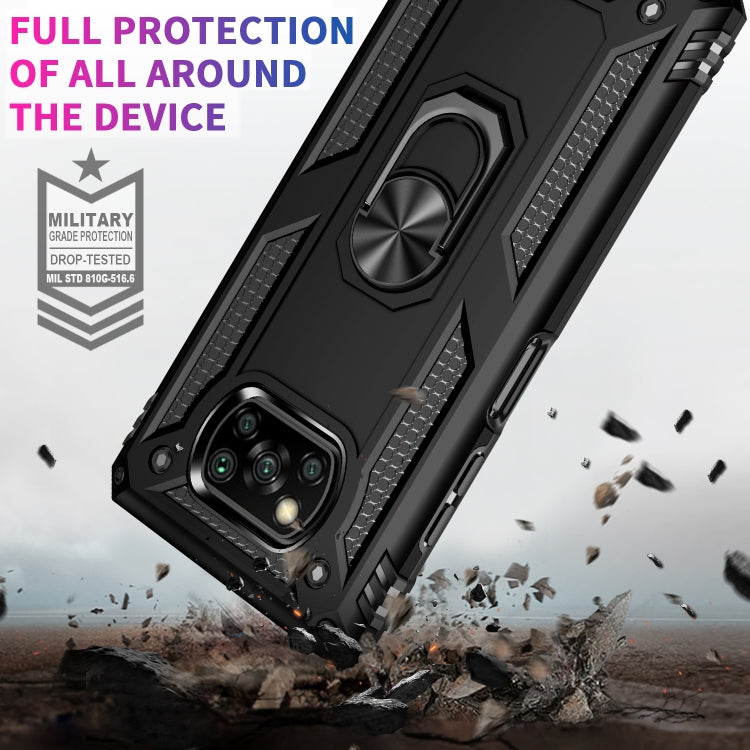 For Xiaomi Poco X3 NFC Shockproof TPU + PC Protective Case with 360 Degree Rotating Holder