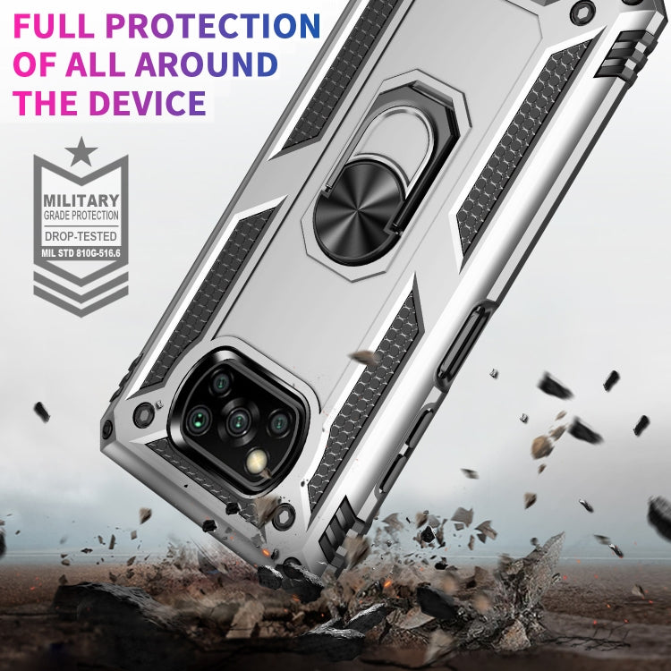 For Xiaomi Poco X3 NFC Shockproof TPU + PC Protective Case with 360 Degree Rotating Holder