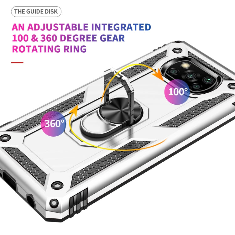 For Xiaomi Poco X3 NFC Shockproof TPU + PC Protective Case with 360 Degree Rotating Holder