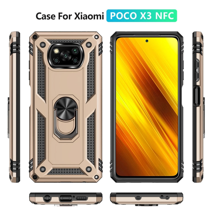 For Xiaomi Poco X3 NFC Shockproof TPU + PC Protective Case with 360 Degree Rotating Holder
