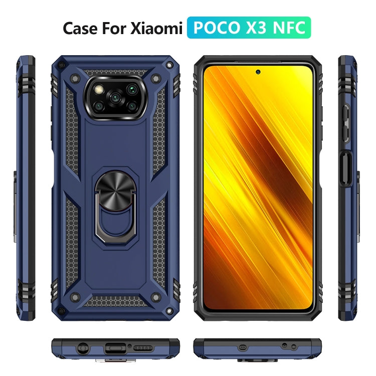 For Xiaomi Poco X3 NFC Shockproof TPU + PC Protective Case with 360 Degree Rotating Holder