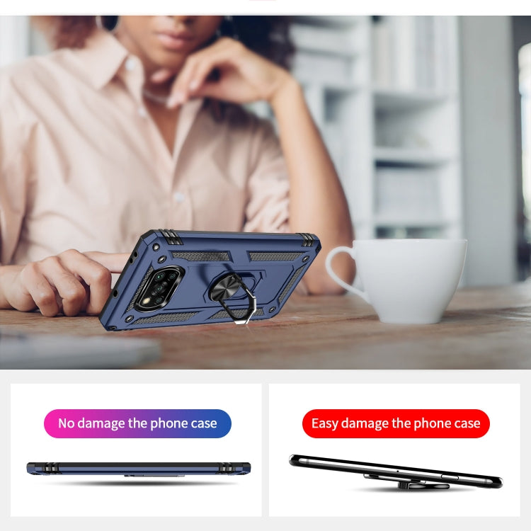 For Xiaomi Poco X3 NFC Shockproof TPU + PC Protective Case with 360 Degree Rotating Holder