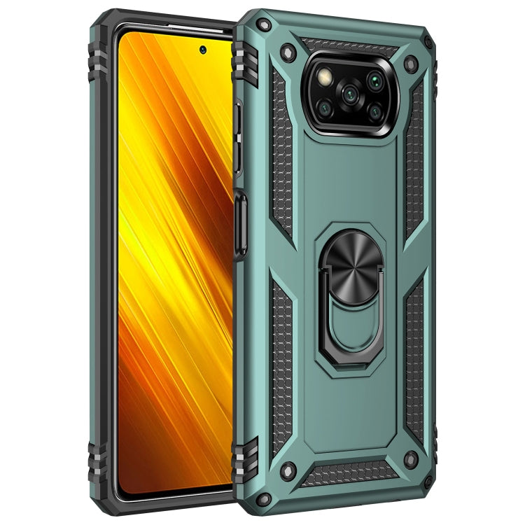 For Xiaomi Poco X3 NFC Shockproof TPU + PC Protective Case with 360 Degree Rotating Holder