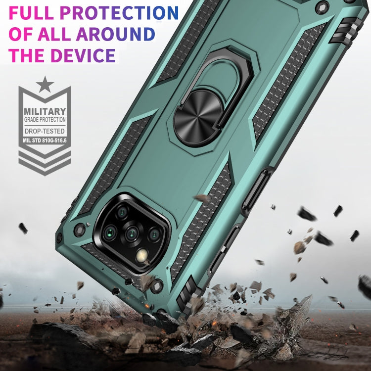 For Xiaomi Poco X3 NFC Shockproof TPU + PC Protective Case with 360 Degree Rotating Holder