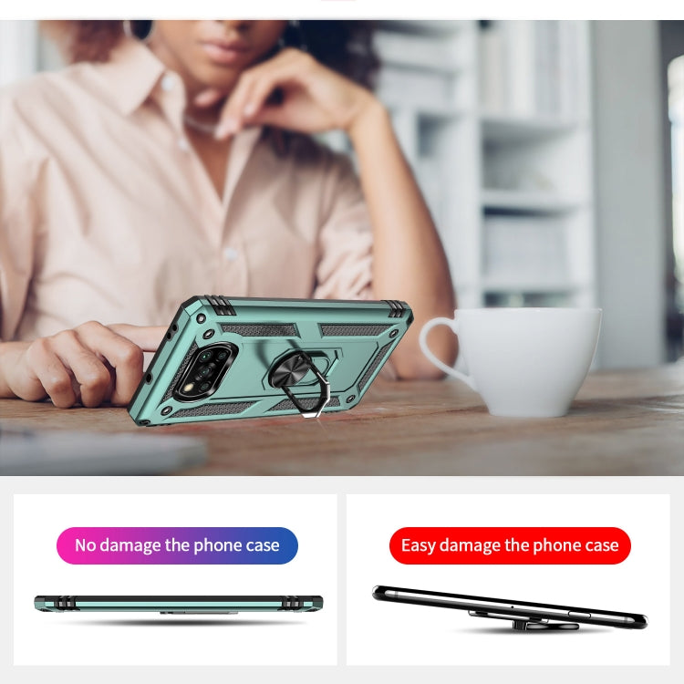 For Xiaomi Poco X3 NFC Shockproof TPU + PC Protective Case with 360 Degree Rotating Holder