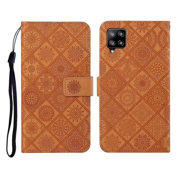 For Samsung Galaxy A12 Ethnic Style Embossed Pattern Horizontal Flip Leather Case with Holder & Card Slots & Wallet & Lanyard