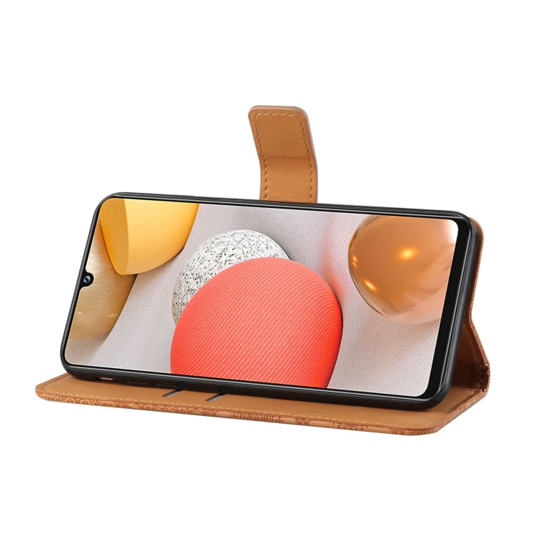 For Samsung Galaxy A12 Ethnic Style Embossed Pattern Horizontal Flip Leather Case with Holder & Card Slots & Wallet & Lanyard