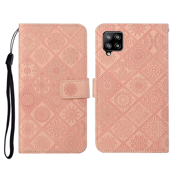 For Samsung Galaxy A12 Ethnic Style Embossed Pattern Horizontal Flip Leather Case with Holder & Card Slots & Wallet & Lanyard