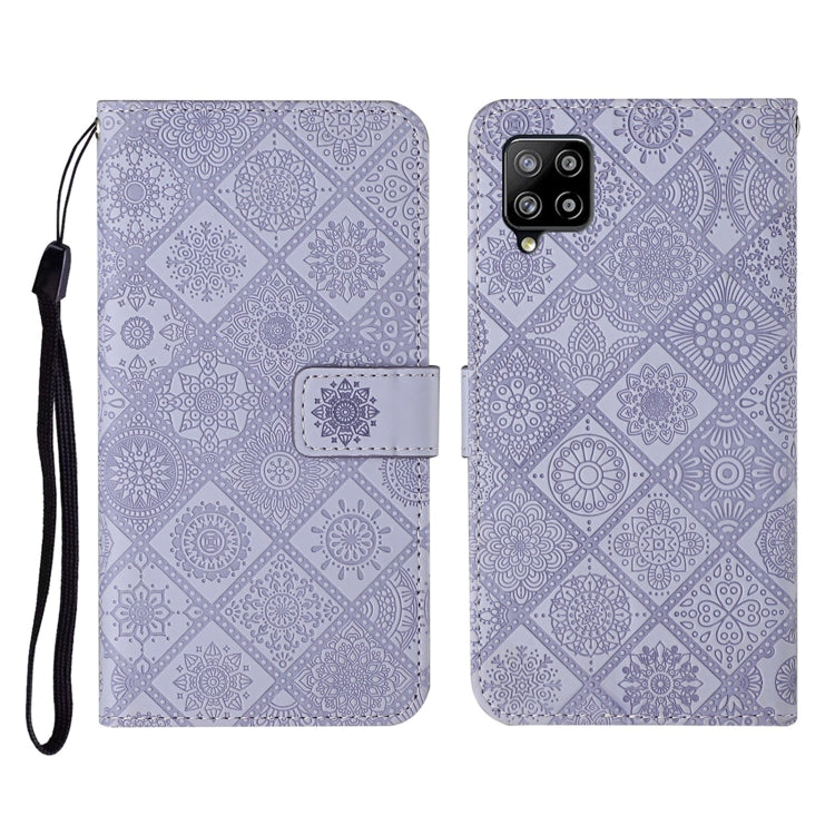 For Samsung Galaxy A12 Ethnic Style Embossed Pattern Horizontal Flip Leather Case with Holder & Card Slots & Wallet & Lanyard