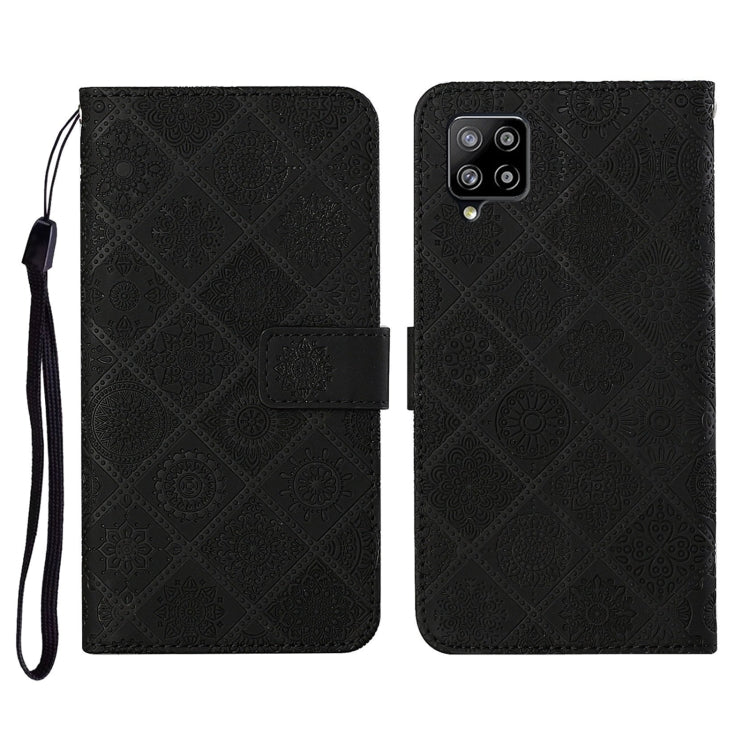 For Samsung Galaxy A12 Ethnic Style Embossed Pattern Horizontal Flip Leather Case with Holder & Card Slots & Wallet & Lanyard
