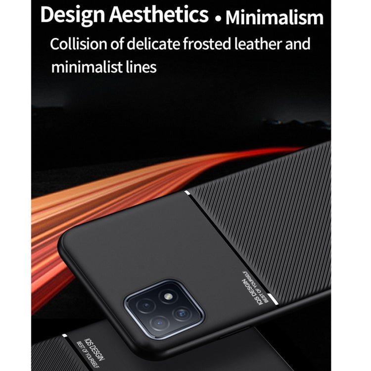 For OPPO A72 Classic Tilt Strip Grain Magnetic Shockproof PC + TPU Case