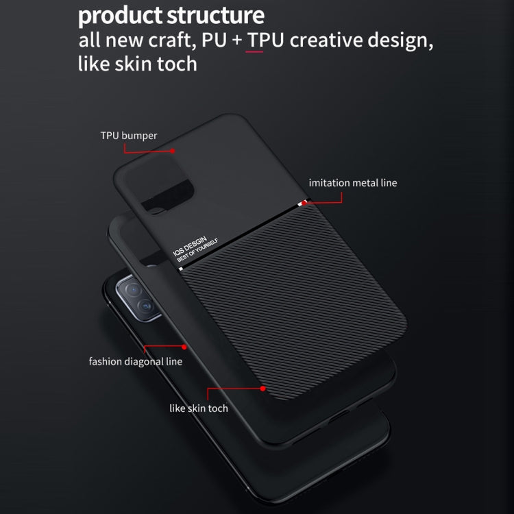 For OPPO A72 Classic Tilt Strip Grain Magnetic Shockproof PC + TPU Case