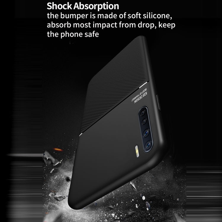 For OPPO A91 / Reno3 Classic Tilt Strip Grain Magnetic Shockproof PC + TPU Case