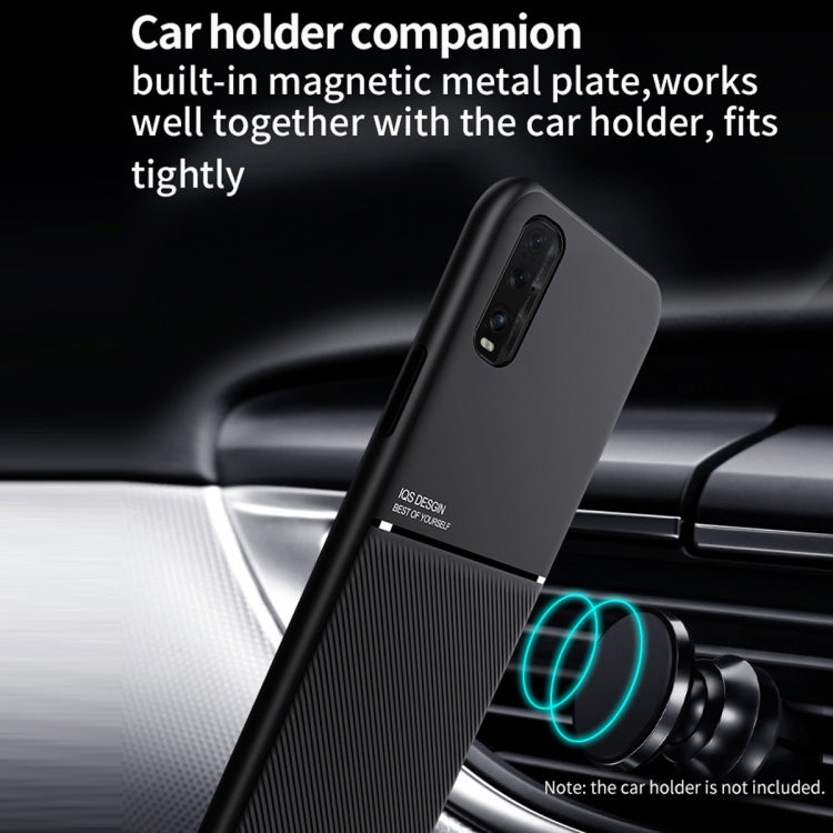 For OPPO Find X2 Classic Tilt Strip Grain Magnetic Shockproof PC + TPU Case