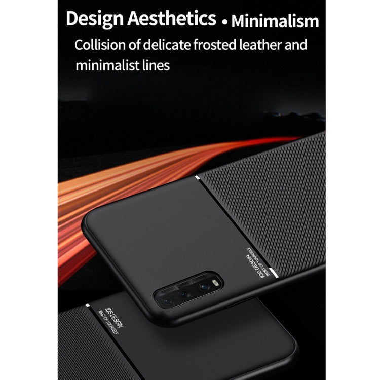 For OPPO Find X2 Classic Tilt Strip Grain Magnetic Shockproof PC + TPU Case