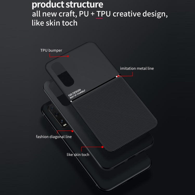 For OPPO Find X2 Classic Tilt Strip Grain Magnetic Shockproof PC + TPU Case