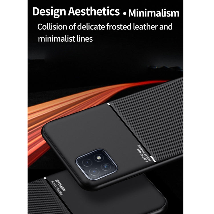 For OPPO Reno4 SE Classic Tilt Strip Grain Magnetic Shockproof PC + TPU Case