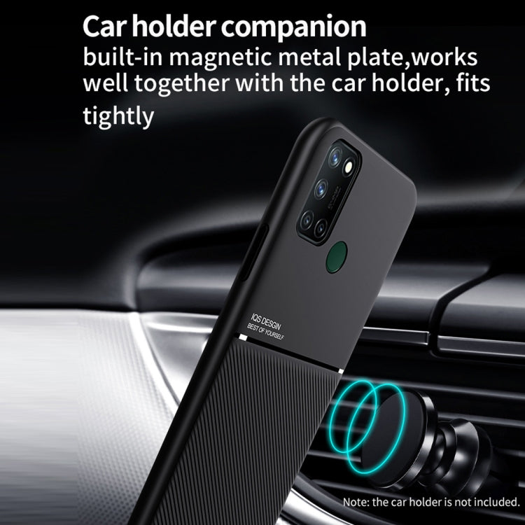 For OPPO Realme 7i Asian Version Classic Tilt Strip Grain Magnetic Shockproof PC + TPU Case