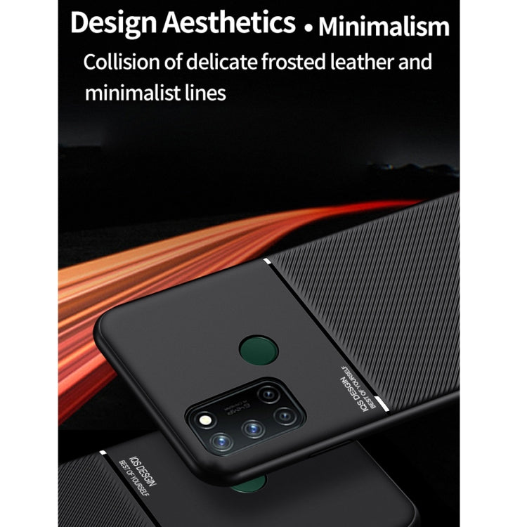 For OPPO Realme 7i Asian Version Classic Tilt Strip Grain Magnetic Shockproof PC + TPU Case