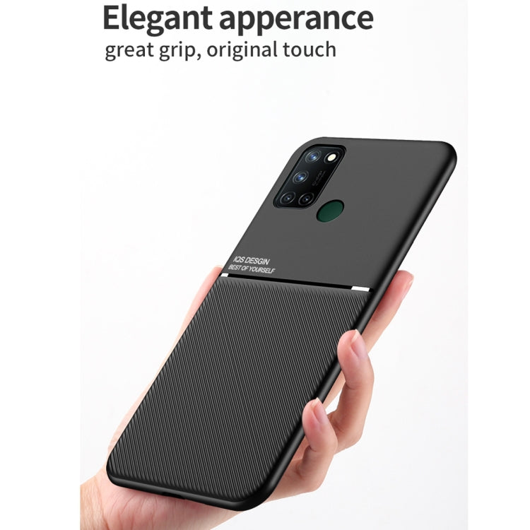 For OPPO Realme 7i Asian Version Classic Tilt Strip Grain Magnetic Shockproof PC + TPU Case