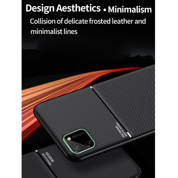 For OPPO Realme C11 Classic Tilt Strip Grain Magnetic Shockproof PC + TPU Case