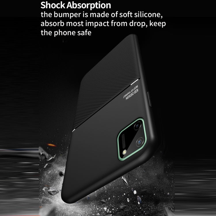For OPPO Realme C11 Classic Tilt Strip Grain Magnetic Shockproof PC + TPU Case