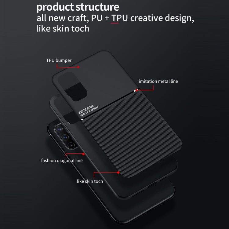 For OPPO Realme X7 Classic Tilt Strip Grain Magnetic Shockproof PC + TPU Case