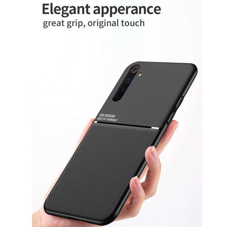 For OPPO Realme 6 Pro Classic Tilt Strip Grain Magnetic Shockproof PC + TPU Case