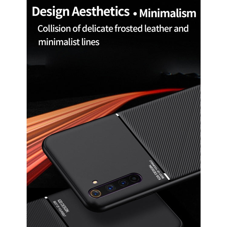 For OPPO Realme 6 Pro Classic Tilt Strip Grain Magnetic Shockproof PC + TPU Case