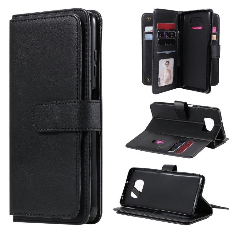 For Xiaomi Poco X3 NFC Multifunctional Magnetic Copper Buckle Horizontal Flip Leather Case with Bracket & 10 Card Slots & Wallet & Photo Frame