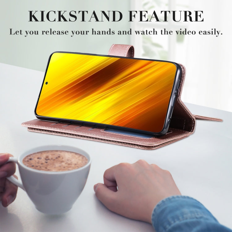 For Xiaomi Poco X3 NFC Multifunctional Magnetic Copper Buckle Horizontal Flip Leather Case with Bracket & 10 Card Slots & Wallet & Photo Frame