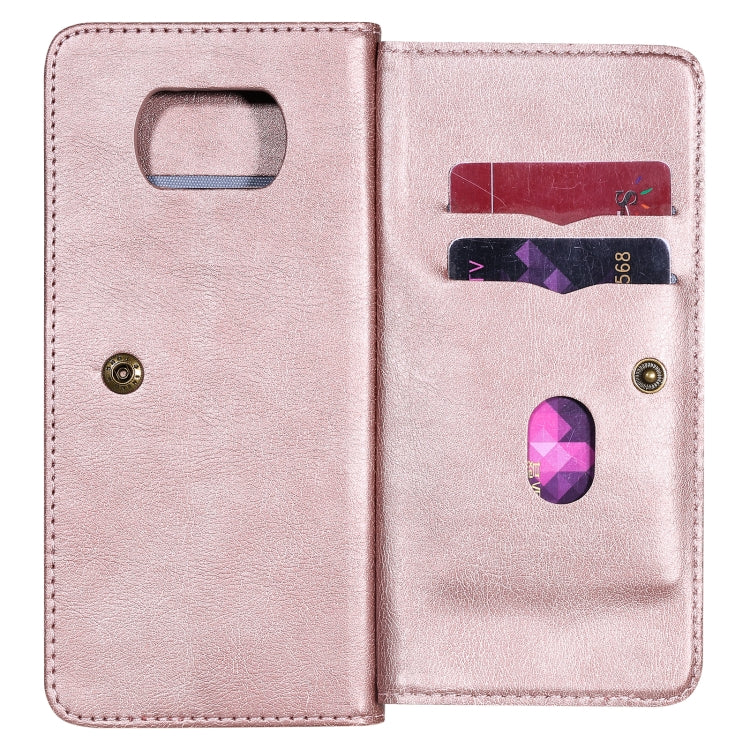 For Xiaomi Poco X3 NFC Multifunctional Magnetic Copper Buckle Horizontal Flip Leather Case with Bracket & 10 Card Slots & Wallet & Photo Frame