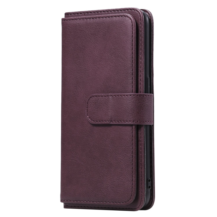 For OPPO A7 / A5s (AX5s) Multifunctional Magnetic Copper Buckle Horizontal Flip Solid Color Leather Case with 10 Card Slots & Wallet & Holder & Photo Frame