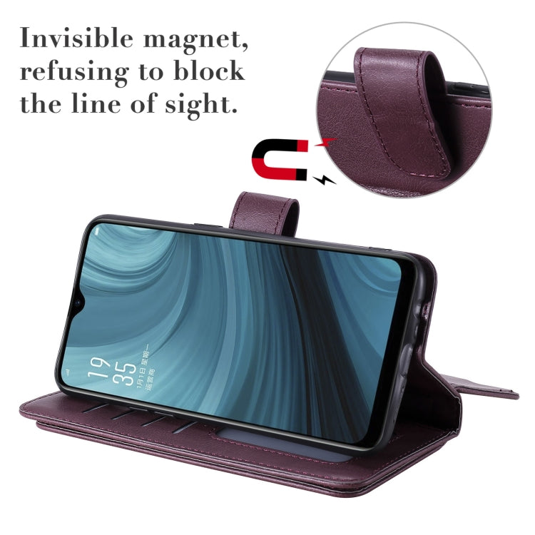 For OPPO A7 / A5s (AX5s) Multifunctional Magnetic Copper Buckle Horizontal Flip Solid Color Leather Case with 10 Card Slots & Wallet & Holder & Photo Frame