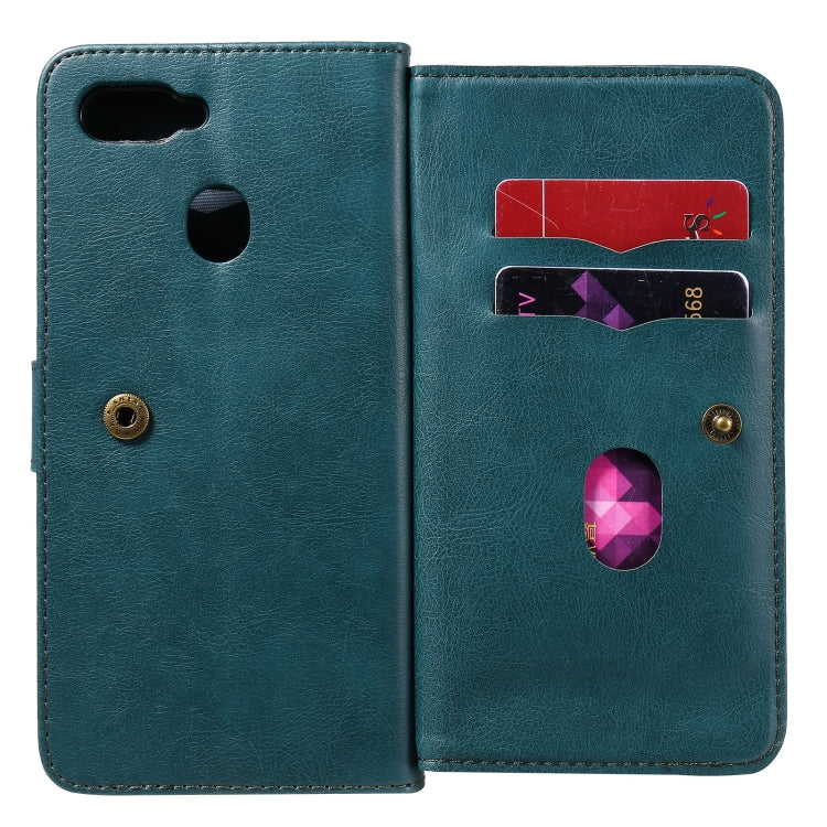 For OPPO A7 / A5s (AX5s) Multifunctional Magnetic Copper Buckle Horizontal Flip Solid Color Leather Case with 10 Card Slots & Wallet & Holder & Photo Frame