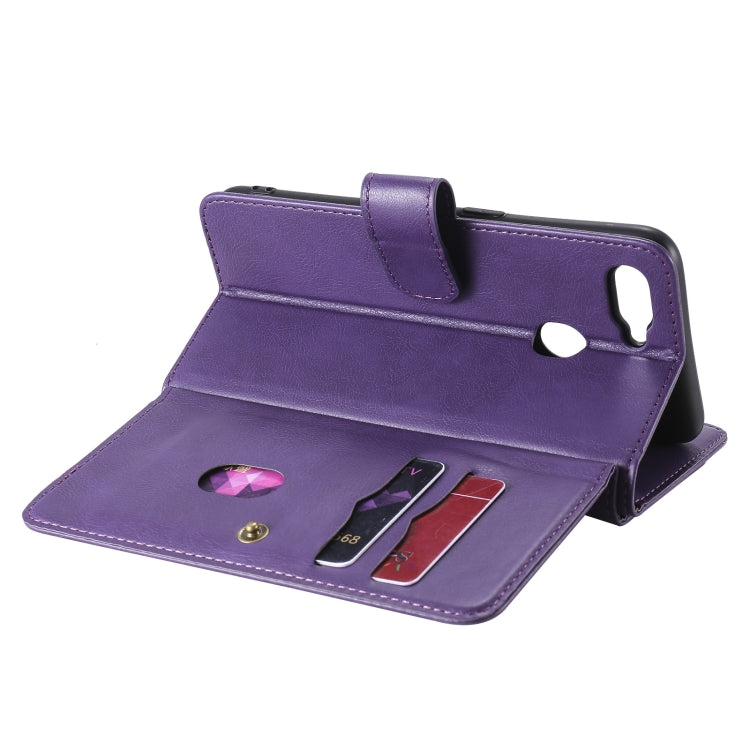 For OPPO A7 / A5s (AX5s) Multifunctional Magnetic Copper Buckle Horizontal Flip Solid Color Leather Case with 10 Card Slots & Wallet & Holder & Photo Frame