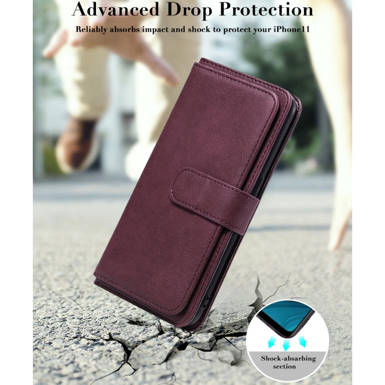 For OPPO A7 / A5s (AX5s) Multifunctional Magnetic Copper Buckle Horizontal Flip Solid Color Leather Case with 10 Card Slots & Wallet & Holder & Photo Frame