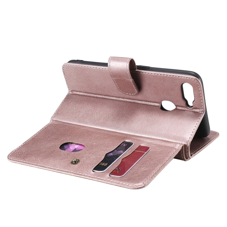 For OPPO A7 / A5s (AX5s) Multifunctional Magnetic Copper Buckle Horizontal Flip Solid Color Leather Case with 10 Card Slots & Wallet & Holder & Photo Frame