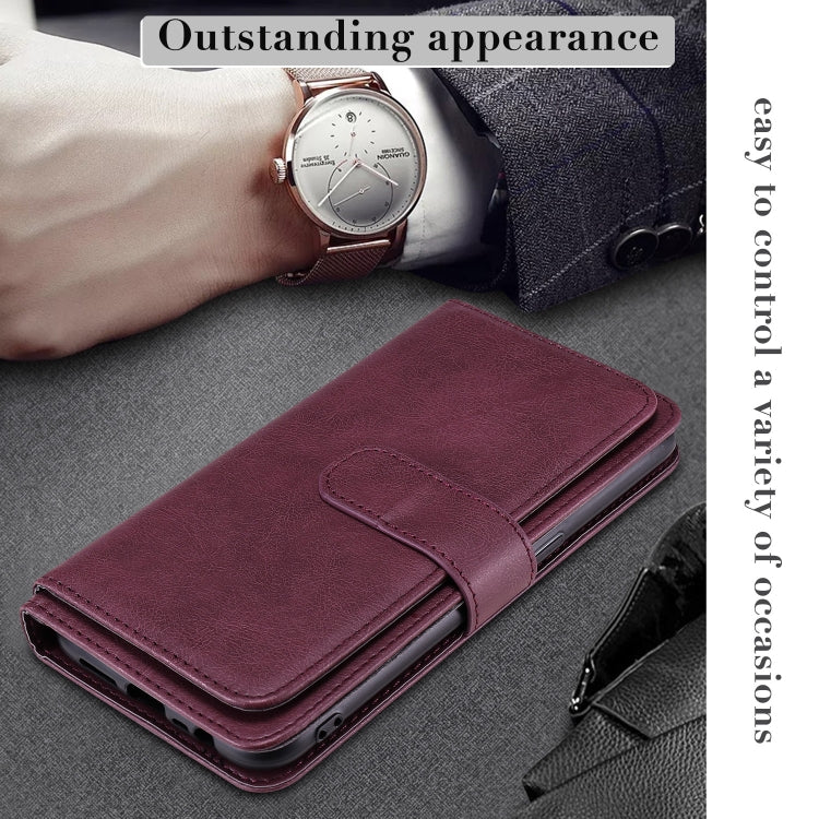 For OPPO A7 / A5s (AX5s) Multifunctional Magnetic Copper Buckle Horizontal Flip Solid Color Leather Case with 10 Card Slots & Wallet & Holder & Photo Frame