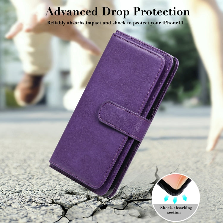 For OPPO A8 / A31 (2020) Multifunctional Magnetic Copper Buckle Horizontal Flip Solid Color Leather Case with 10 Card Slots & Wallet & Holder & Photo Frame