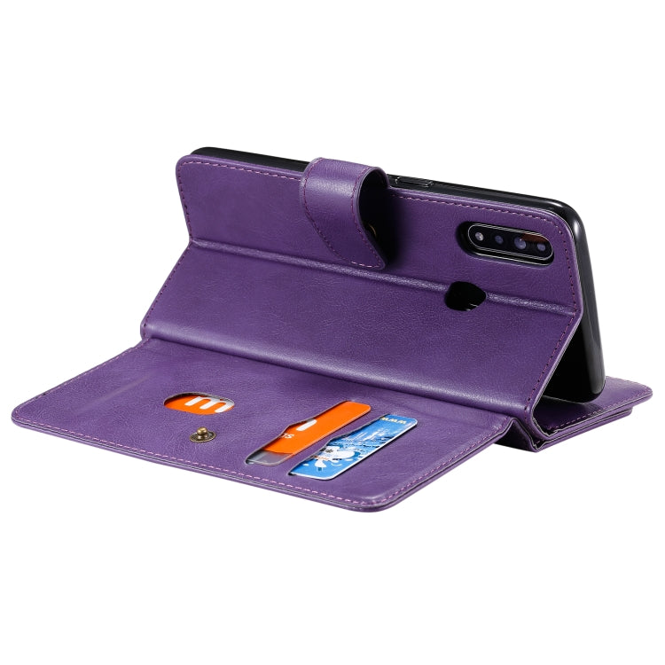 For OPPO A8 / A31 (2020) Multifunctional Magnetic Copper Buckle Horizontal Flip Solid Color Leather Case with 10 Card Slots & Wallet & Holder & Photo Frame