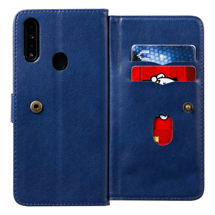 For OPPO A8 / A31 (2020) Multifunctional Magnetic Copper Buckle Horizontal Flip Solid Color Leather Case with 10 Card Slots & Wallet & Holder & Photo Frame