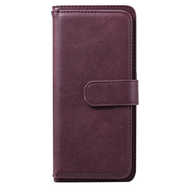 For OPPO A9 (2020) / A11x / A5 (2020) Multifunctional Magnetic Copper Buckle Horizontal Flip Solid Color Leather Case with 10 Card Slots & Wallet & Holder & Photo Frame