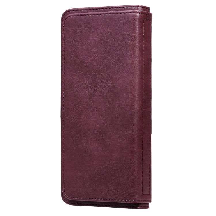For OPPO A9 (2020) / A11x / A5 (2020) Multifunctional Magnetic Copper Buckle Horizontal Flip Solid Color Leather Case with 10 Card Slots & Wallet & Holder & Photo Frame