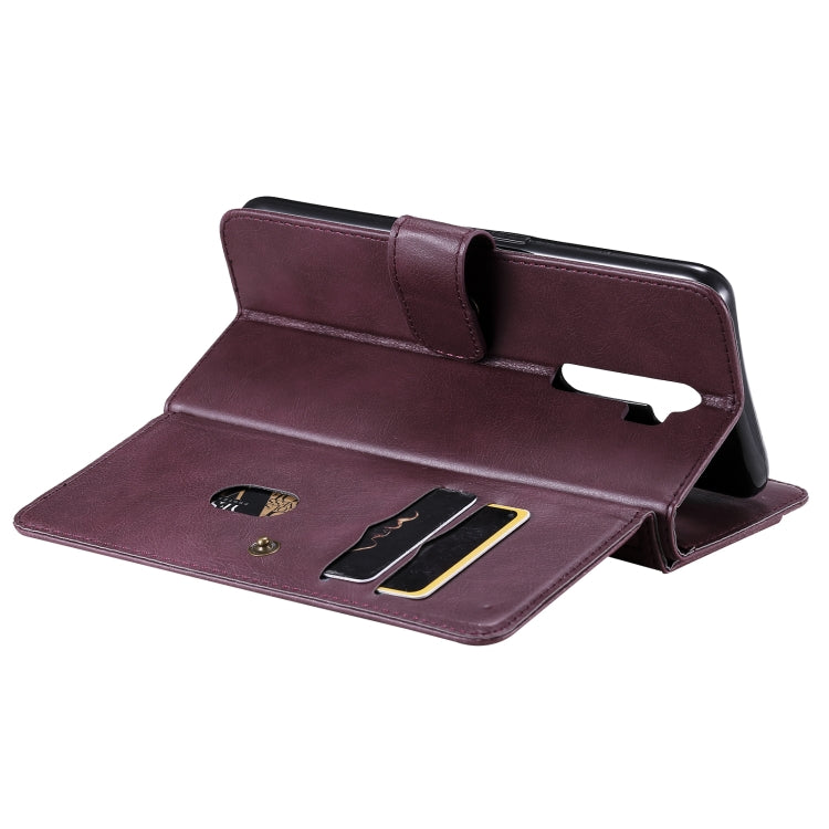 For OPPO A9 (2020) / A11x / A5 (2020) Multifunctional Magnetic Copper Buckle Horizontal Flip Solid Color Leather Case with 10 Card Slots & Wallet & Holder & Photo Frame